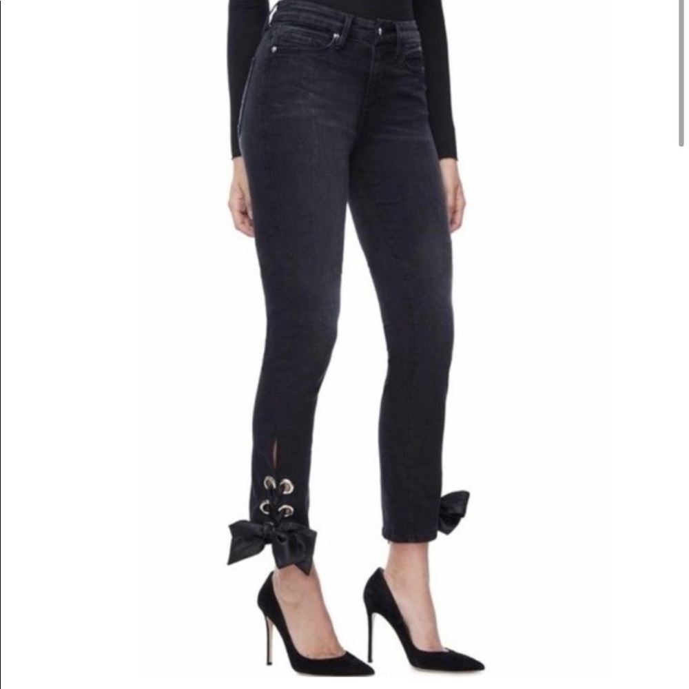 Good American Ribbon Lace Up Jeans